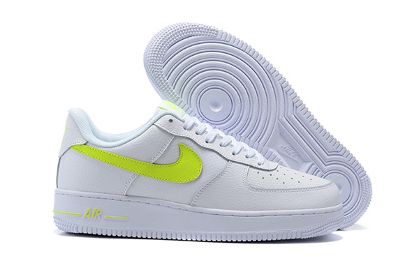 Women's Air Force 1 Low Top White/Green Shoes 085
